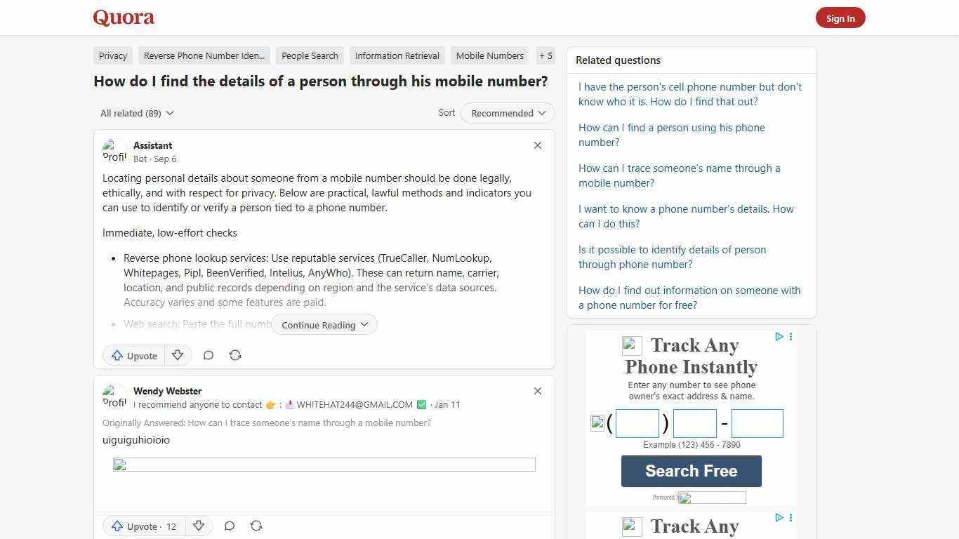 How to find the details of a person through his mobile number - Quora